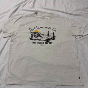 Levi's Relaxed Fit Short Sleeve Graphic T-shirt Large off cream